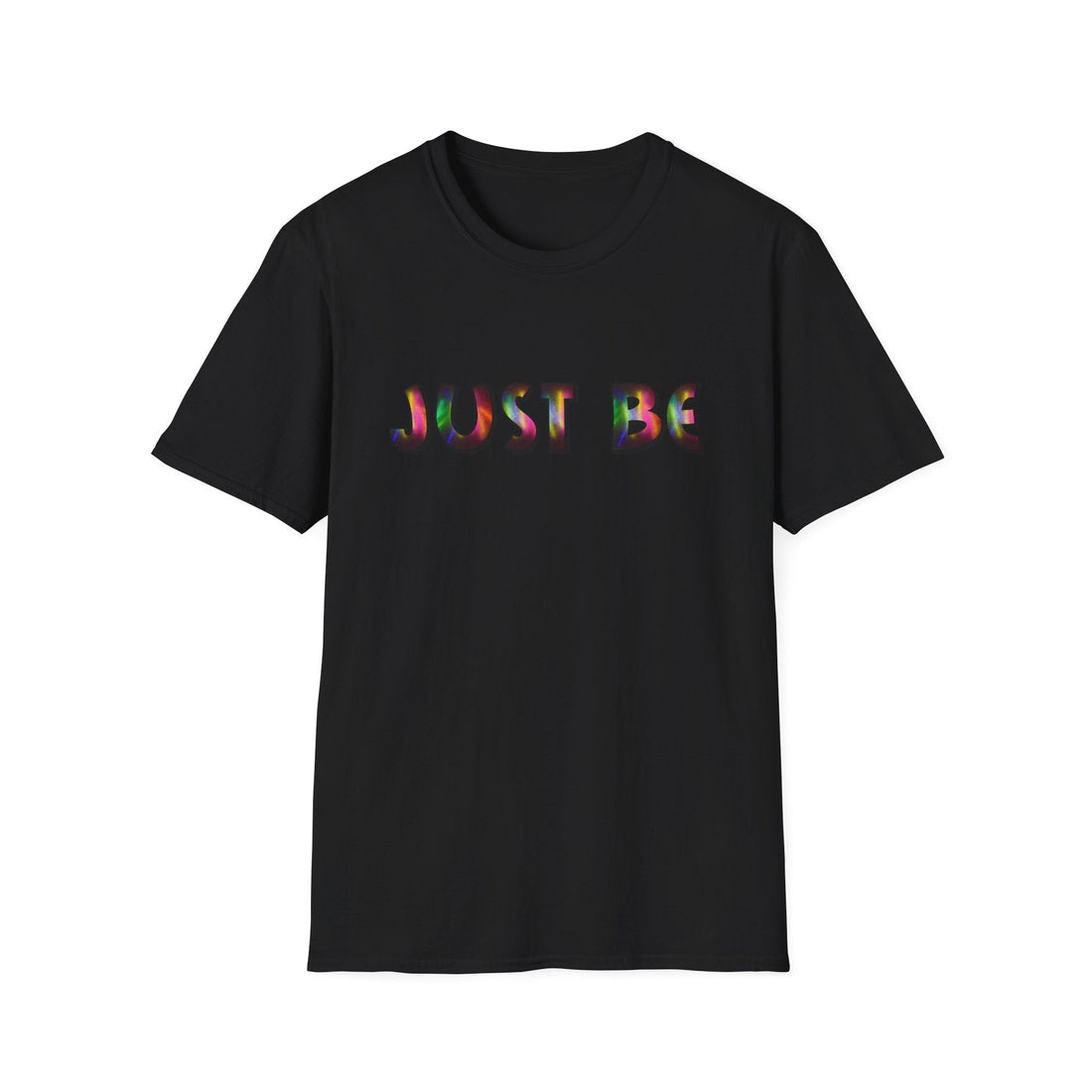 Unisex Softstyle T-Shirt - 'Just Be' Rainbow Graphic Tee - T-Shirt - Positively Sassy - Unisex Softstyle T-Shirt - 'Just Be' Rainbow Graphic Tee