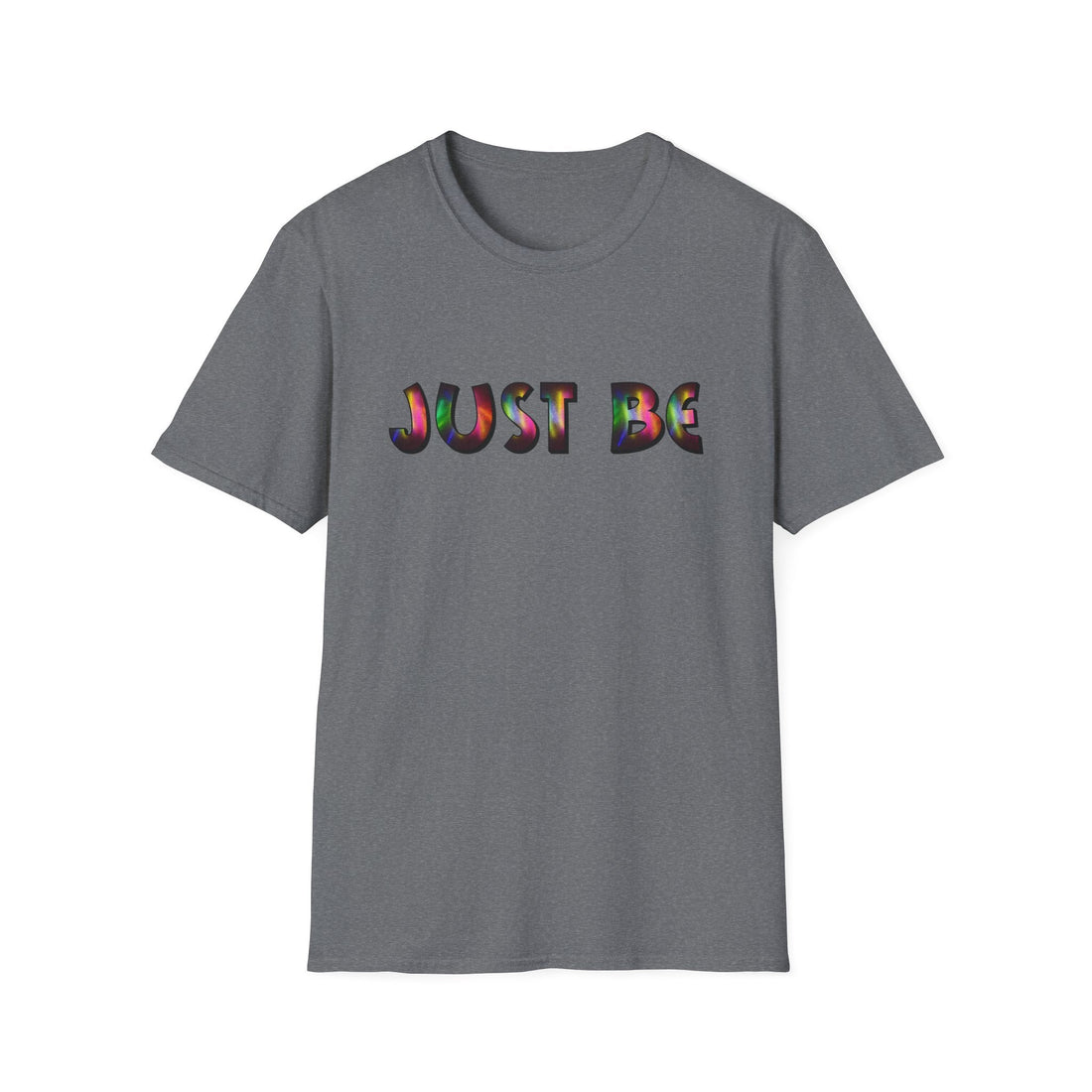 Unisex Softstyle T-Shirt - 'Just Be' Rainbow Graphic Tee - T-Shirt - Positively Sassy - Unisex Softstyle T-Shirt - 'Just Be' Rainbow Graphic Tee