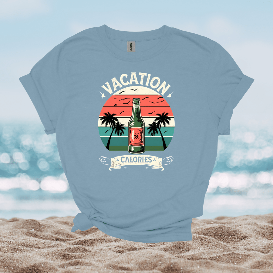 Vacation Calories Unisex Softstyle T-Shirt - Perfect for Summer and Travel Enthusiasts - T-Shirt - Positively Sassy - Vacation Calories Unisex Softstyle T-Shirt - Perfect for Summer and Travel Enthusiasts