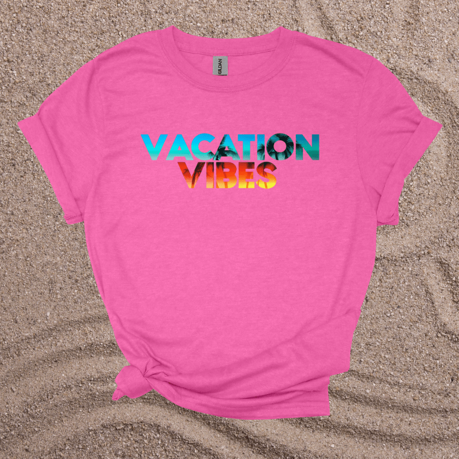 Vacation Vibes Unisex Softstyle T-Shirt - Perfect for Summer Adventures & Getaways - T-Shirt - Positively Sassy - Vacation Vibes Unisex Softstyle T-Shirt - Perfect for Summer Adventures & Getaways