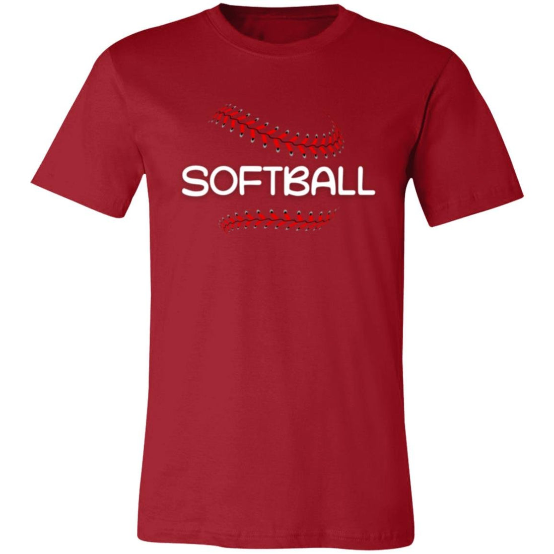 Bold Softball Stitch Short-Sleeve T-Shirt - T-Shirts - Positively Sassy - Bold Softball Stitch Short-Sleeve T-Shirt
