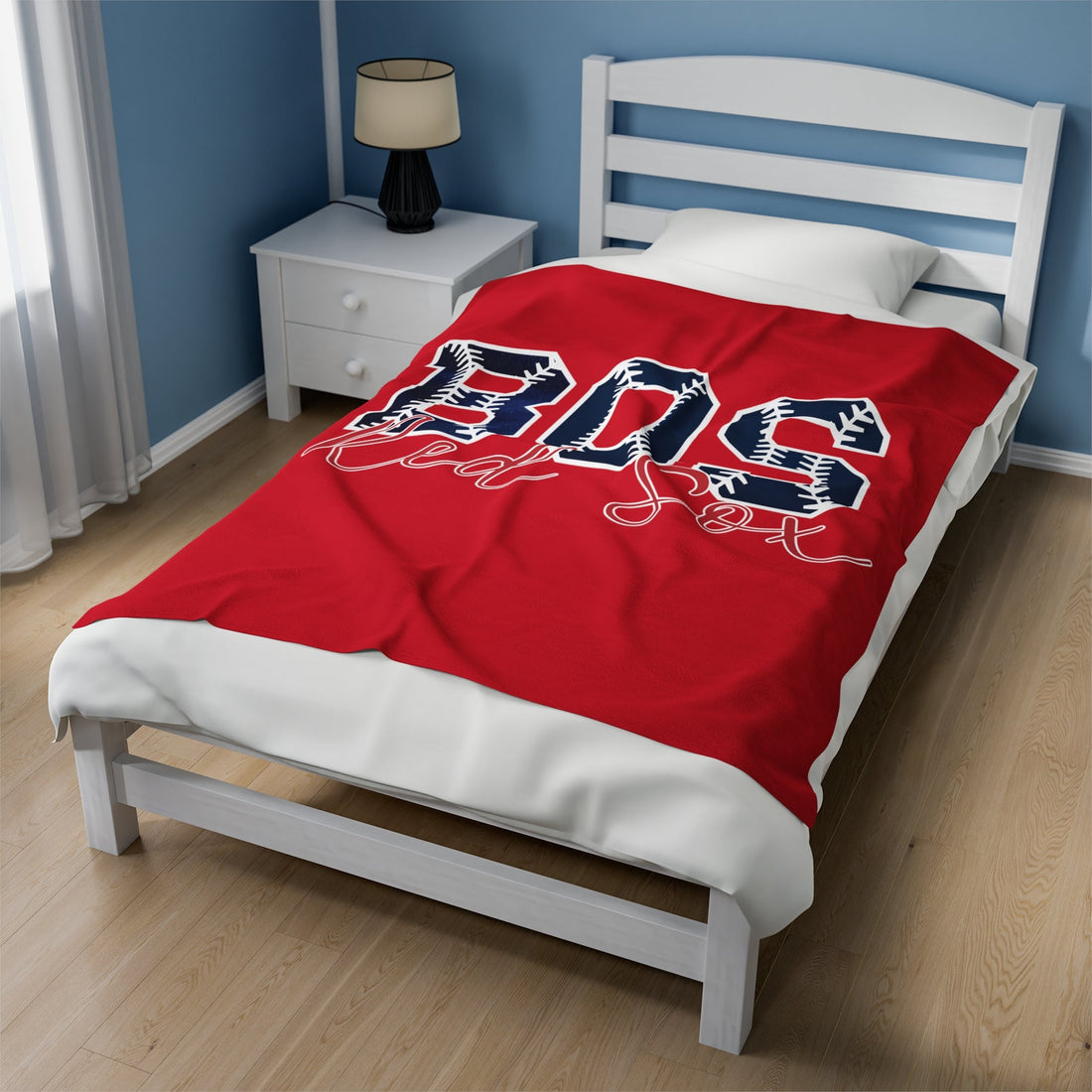 Boston Baseball Blanket - All Over Prints - Positively Sassy - Boston Baseball Blanket