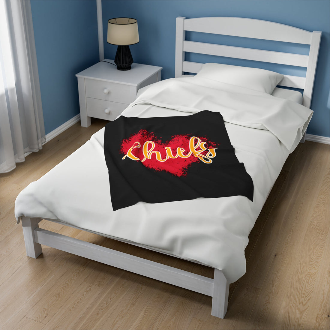 Chiefs Love Velveteen Plush Blanket - All Over Prints - Positively Sassy - Chiefs Love Velveteen Plush Blanket