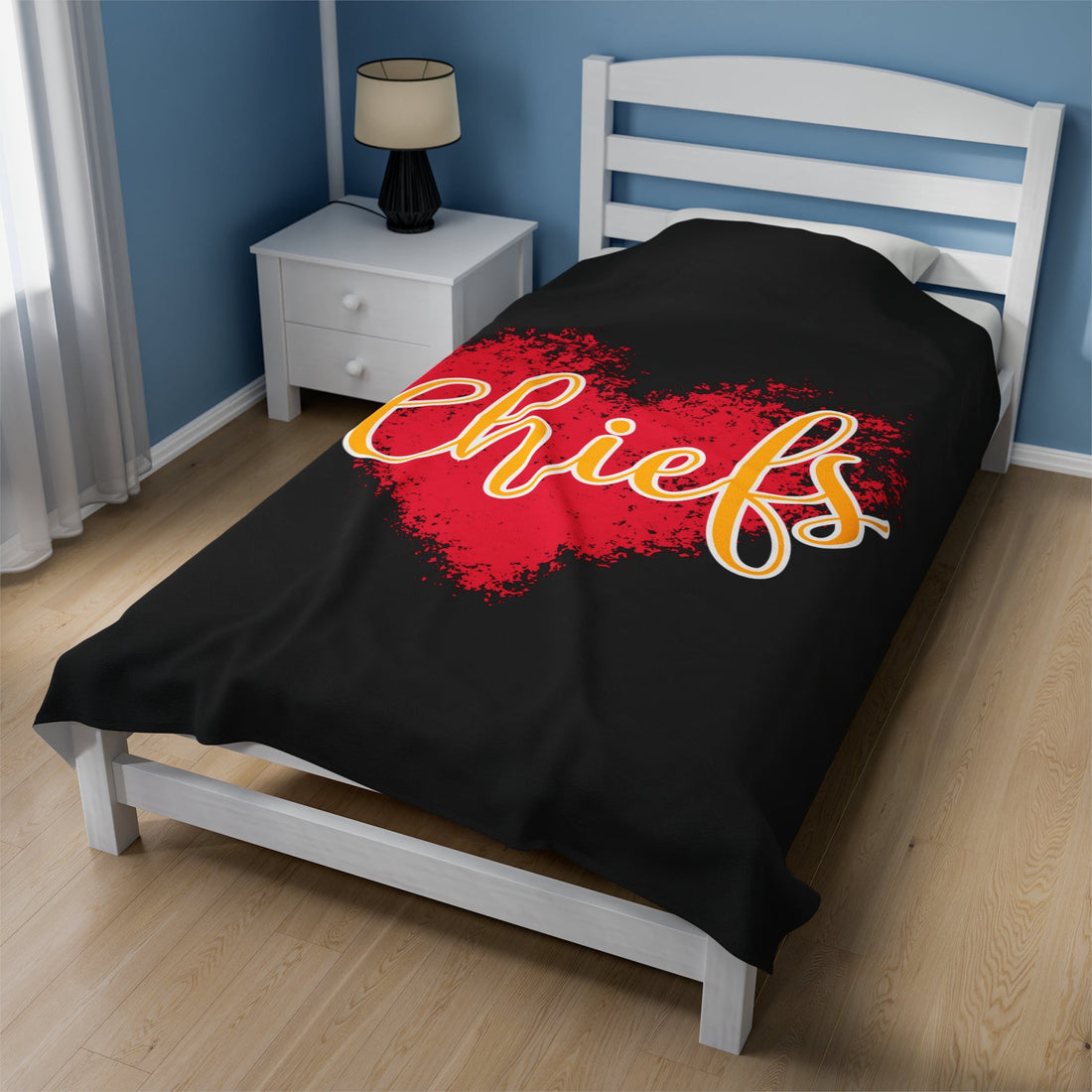 Chiefs Love Velveteen Plush Blanket - All Over Prints - Positively Sassy - Chiefs Love Velveteen Plush Blanket