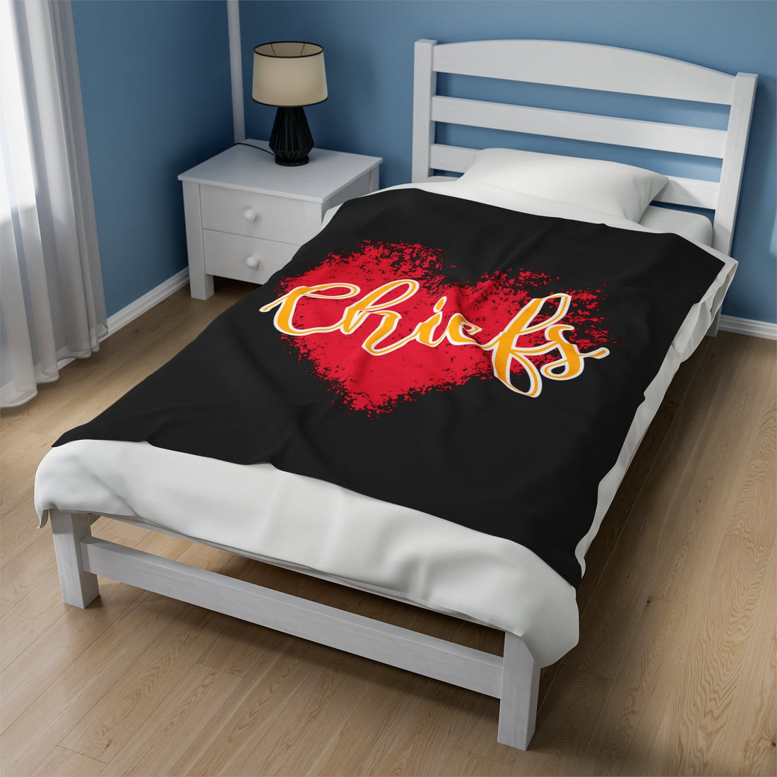 Chiefs Love Velveteen Plush Blanket - All Over Prints - Positively Sassy - Chiefs Love Velveteen Plush Blanket