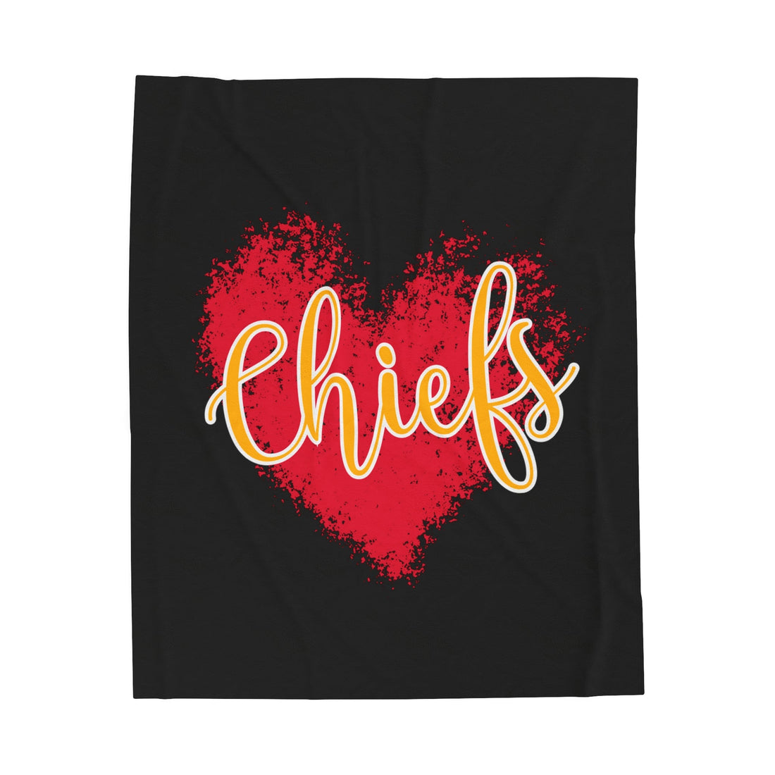 Chiefs Love Velveteen Plush Blanket - All Over Prints - Positively Sassy - Chiefs Love Velveteen Plush Blanket