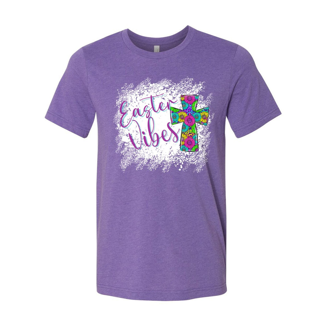 Easter Vibes Cross Tee - T-Shirts - Positively Sassy - Easter Vibes Cross Tee