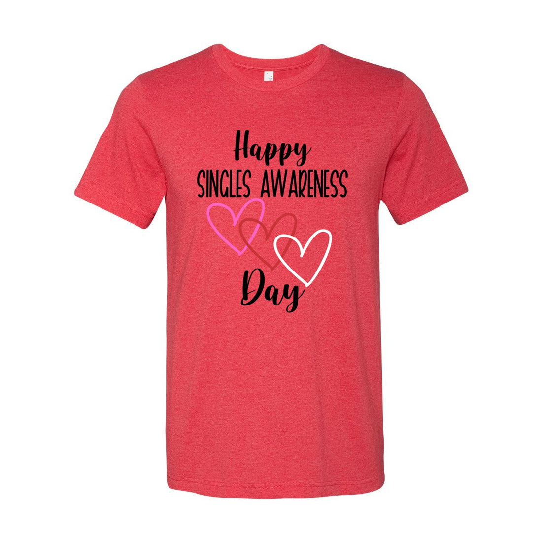 Happy Singles Awareness Day Sleeve Jersey Tee - T-Shirts - Positively Sassy - Happy Singles Awareness Day Sleeve Jersey Tee