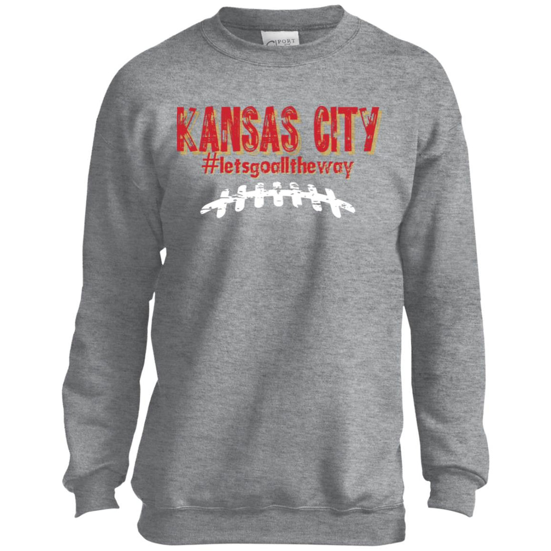 KC All the Way Youth Crewneck Sweatshirt - Sweatshirts - Positively Sassy - KC All the Way Youth Crewneck Sweatshirt