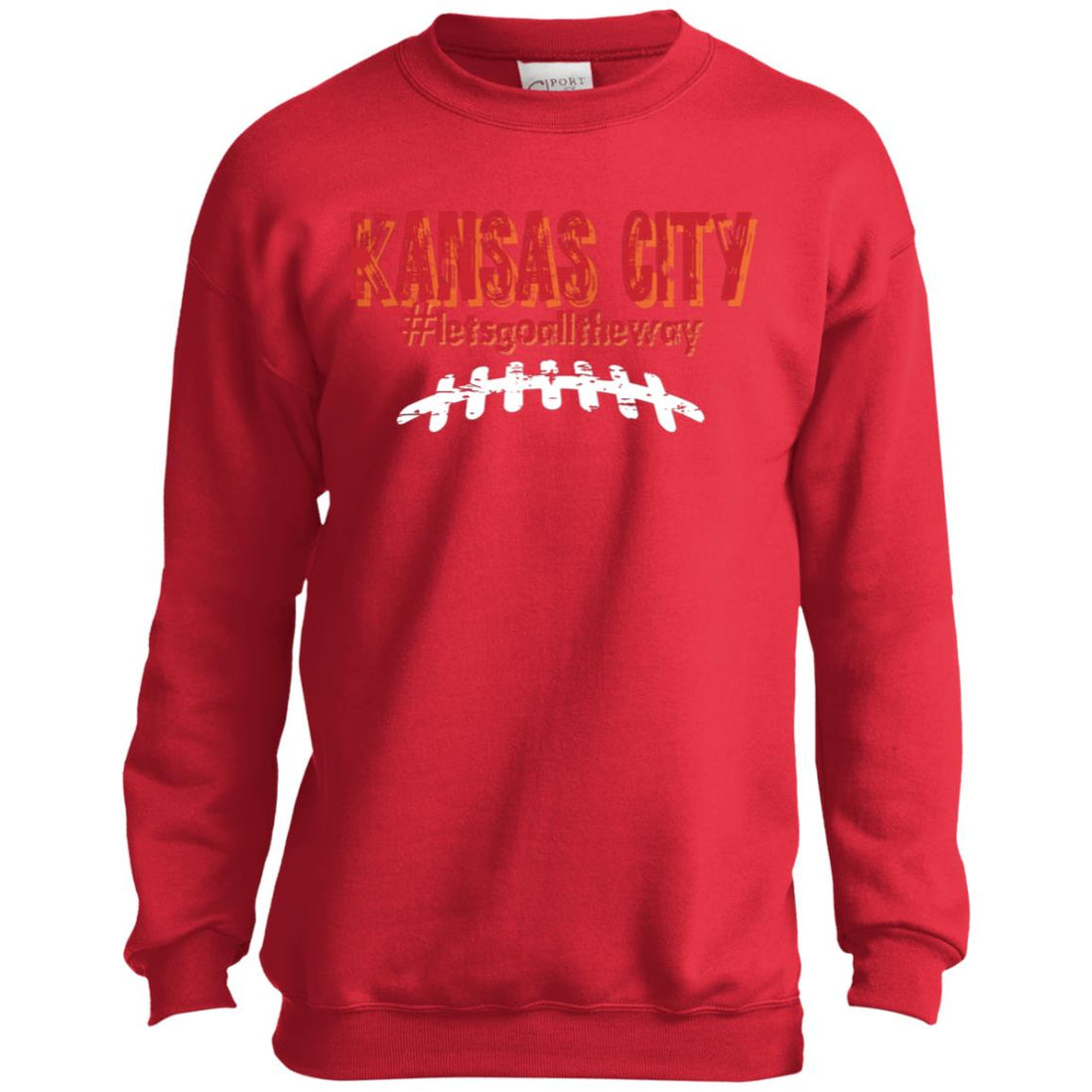 KC All the Way Youth Crewneck Sweatshirt - Sweatshirts - Positively Sassy - KC All the Way Youth Crewneck Sweatshirt