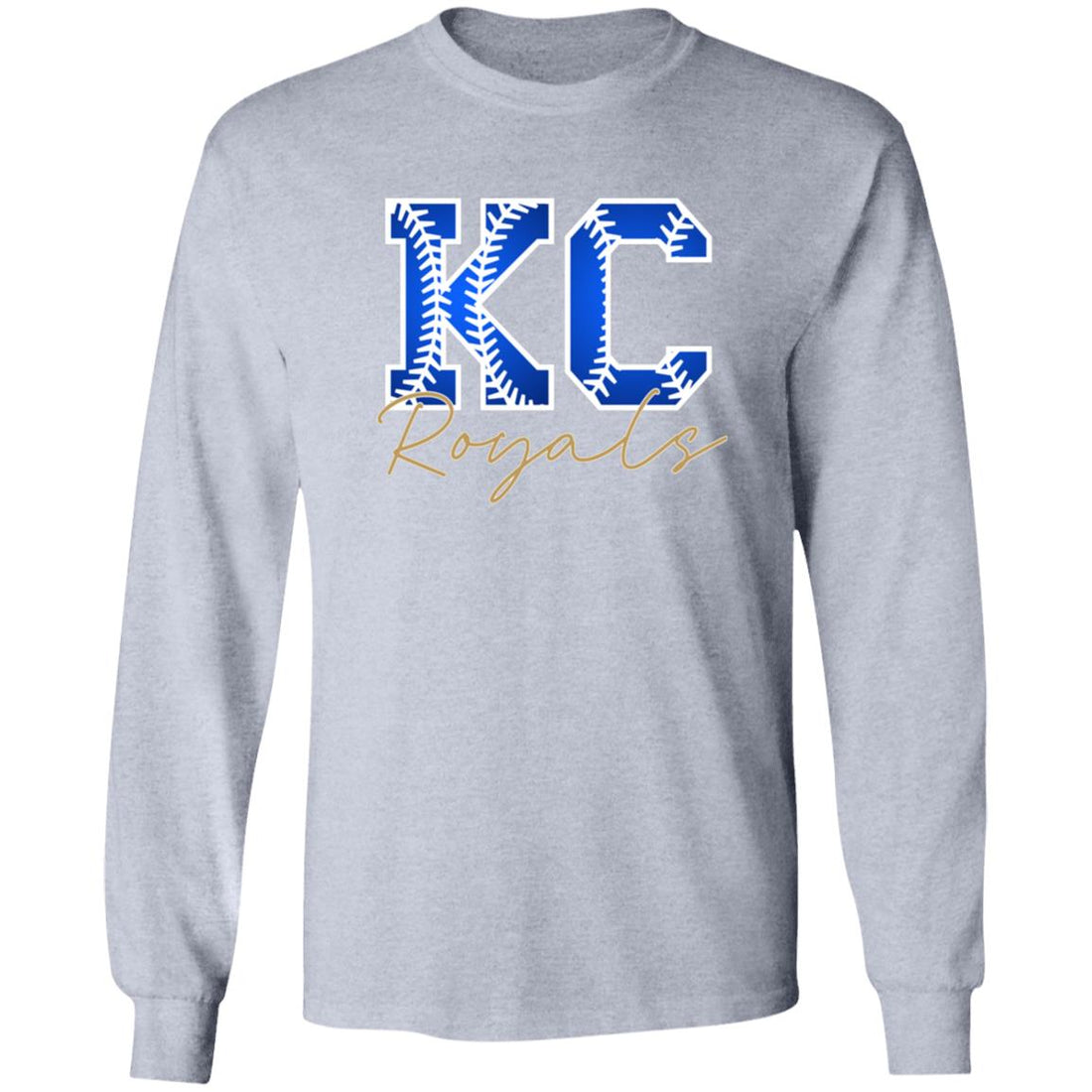 KC Baseball LS Ultra Cotton T-Shirt - T-Shirts - Positively Sassy - KC Baseball LS Ultra Cotton T-Shirt