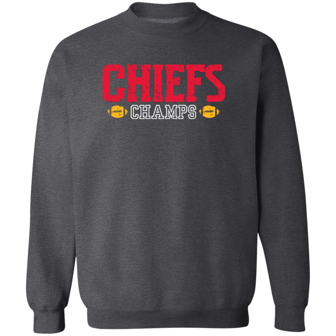 KC Champs Crewneck Pullover Sweatshirt - Sweatshirts - Positively Sassy - KC Champs Crewneck Pullover Sweatshirt
