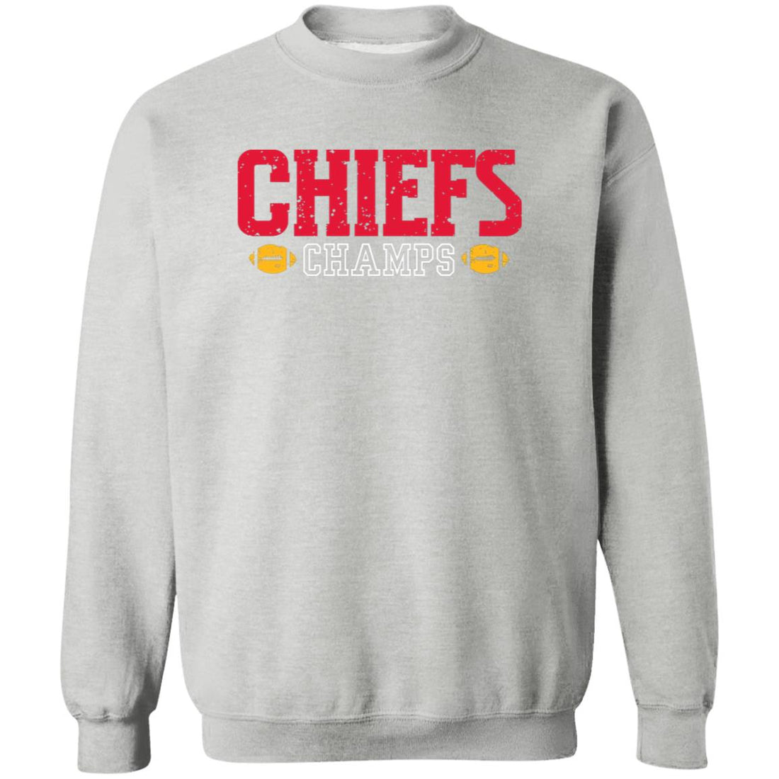 KC Champs Crewneck Pullover Sweatshirt - Sweatshirts - Positively Sassy - KC Champs Crewneck Pullover Sweatshirt