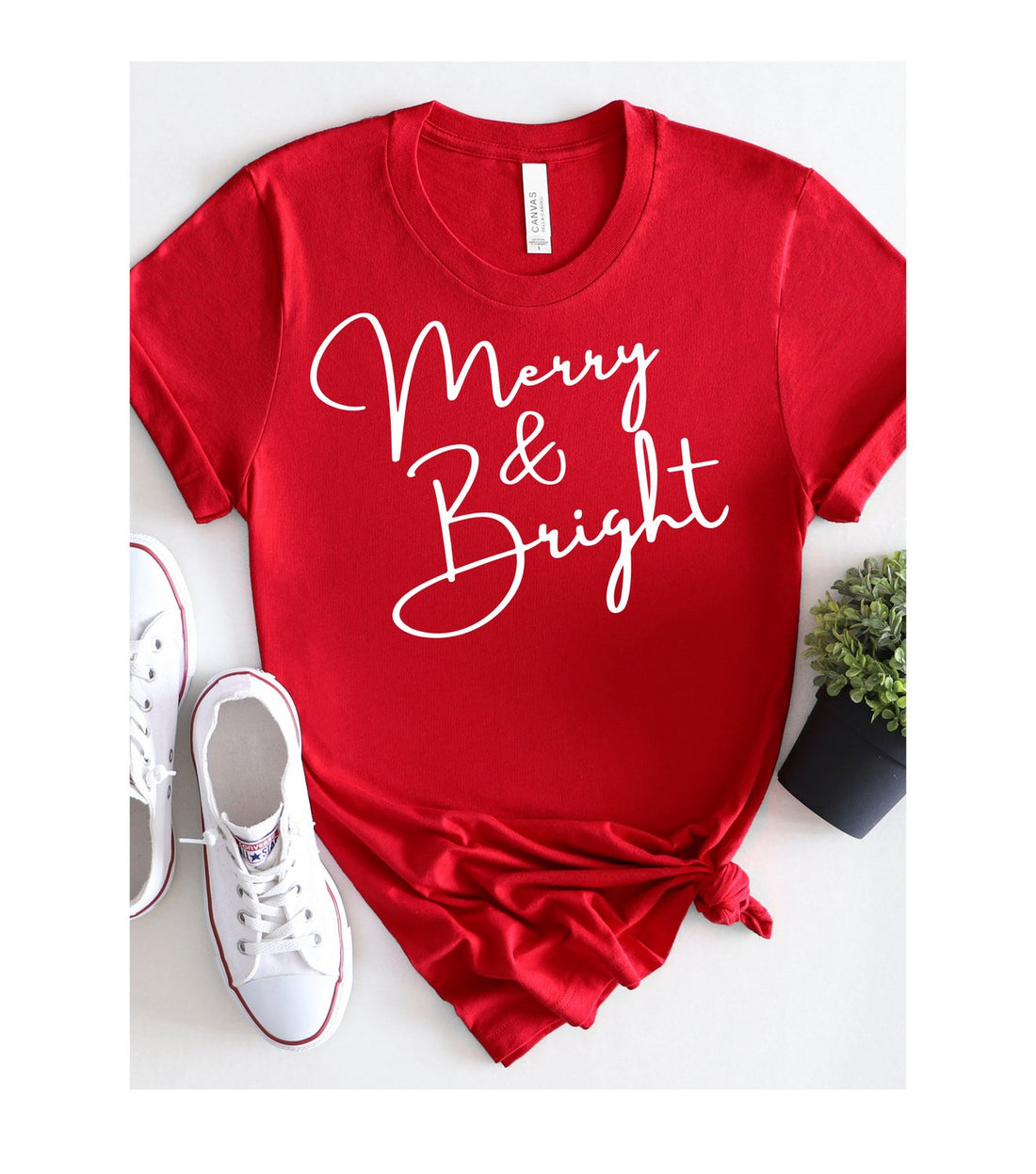 Merry & Bright White - T-Shirts - Positively Sassy - Merry & Bright White
