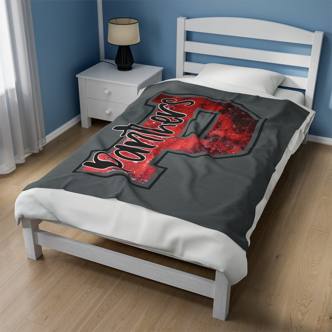 P for Panthers Velveteen Plush Blanket - All Over Prints - Positively Sassy - P for Panthers Velveteen Plush Blanket