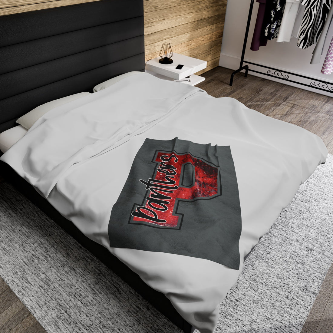 P for Panthers Velveteen Plush Blanket - All Over Prints - Positively Sassy - P for Panthers Velveteen Plush Blanket