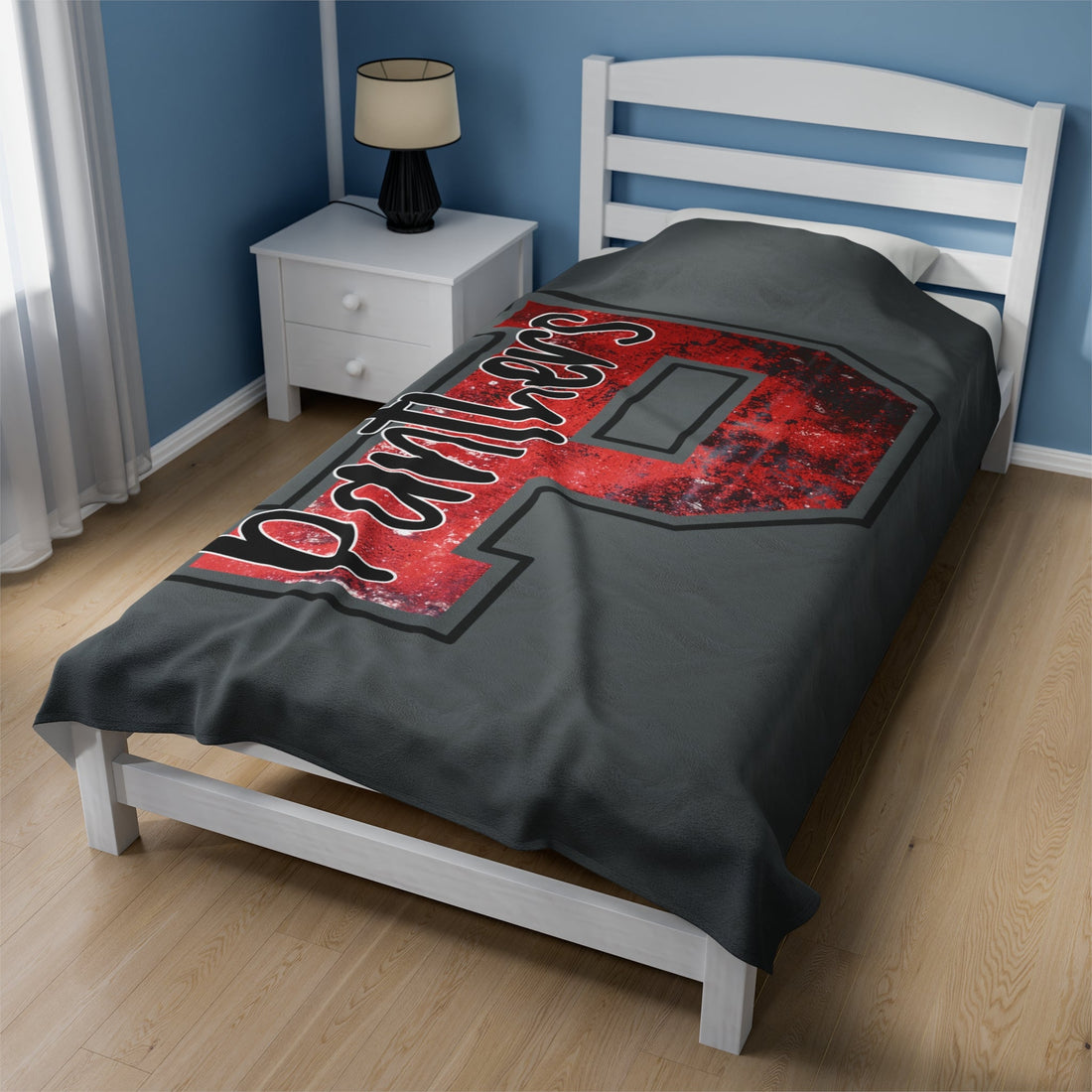 P for Panthers Velveteen Plush Blanket - All Over Prints - Positively Sassy - P for Panthers Velveteen Plush Blanket