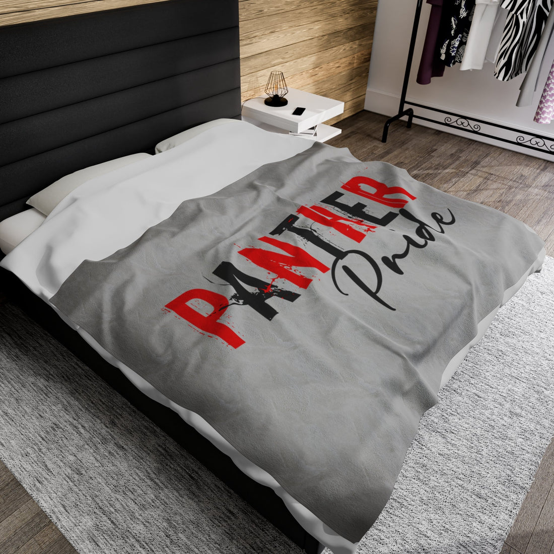 Panther Pride Velveteen Plush Blanket - All Over Prints - Positively Sassy - Panther Pride Velveteen Plush Blanket
