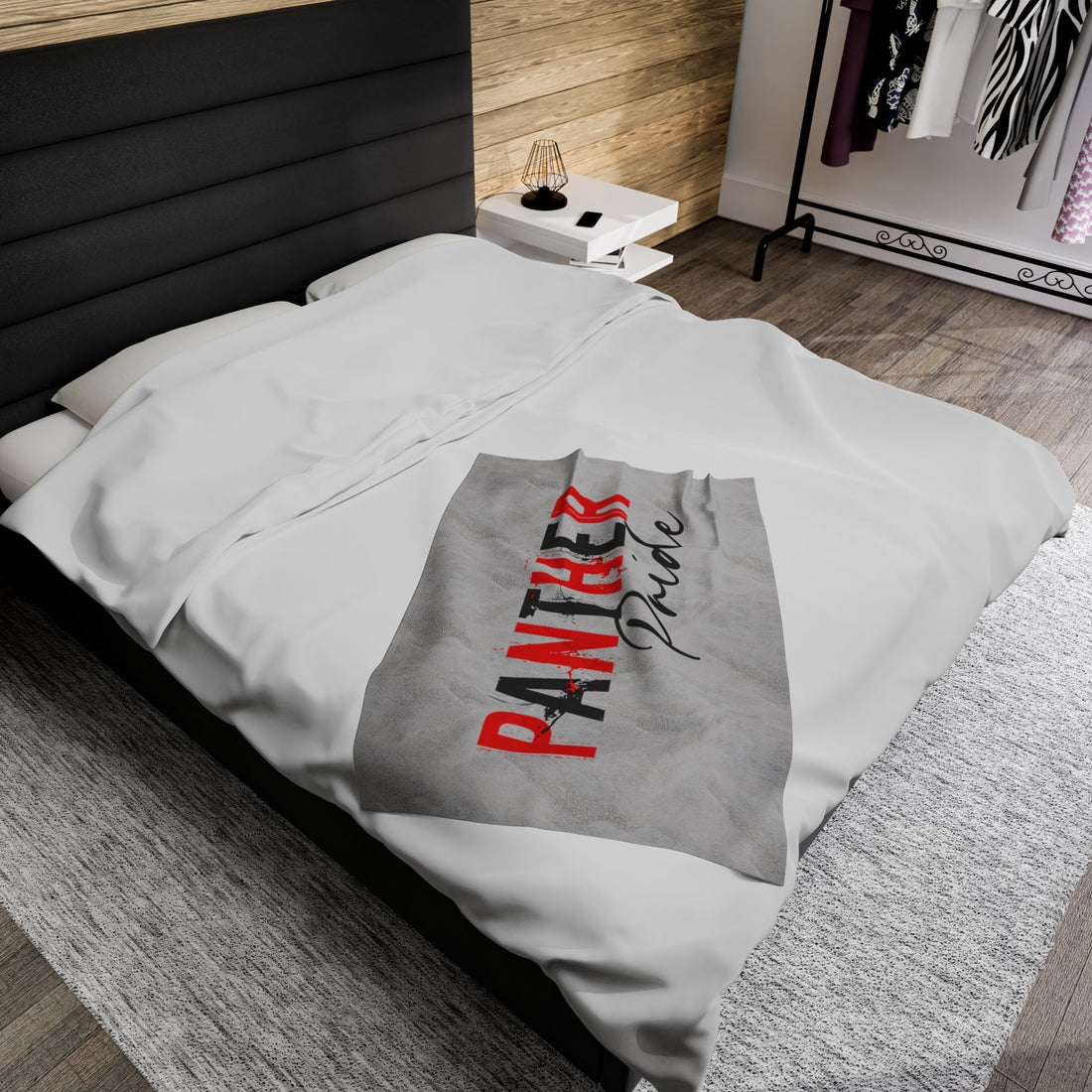 Panther Pride Velveteen Plush Blanket - All Over Prints - Positively Sassy - Panther Pride Velveteen Plush Blanket
