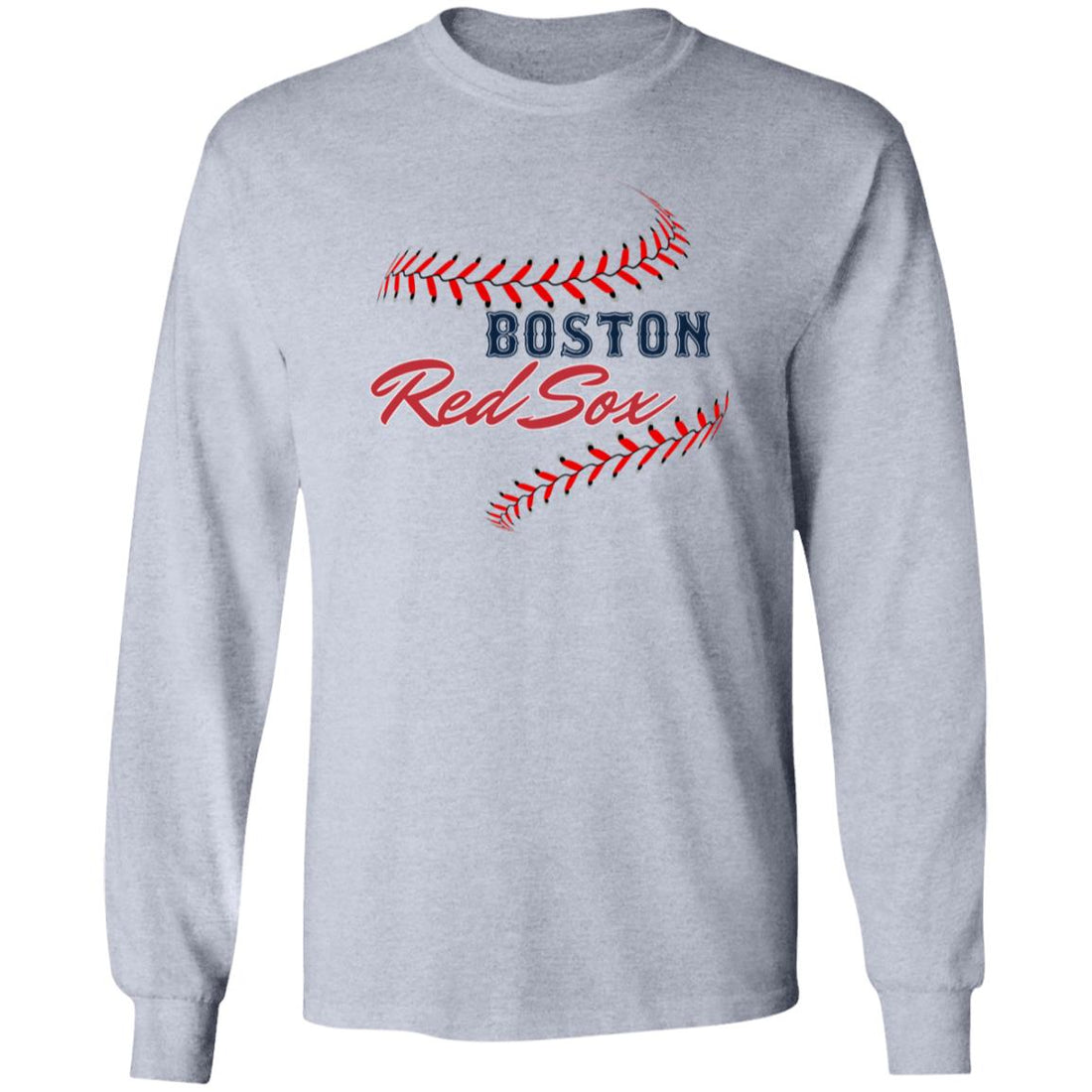 Red Sox Stitches LS T-Shirt - T-Shirts - Positively Sassy - Red Sox Stitches LS T-Shirt