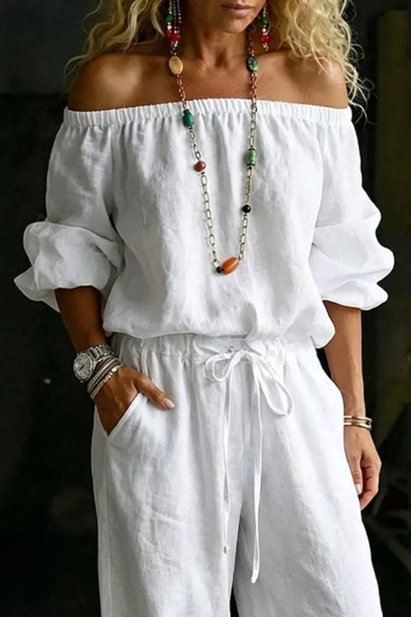 Chic Off-Shoulder Outfit Set