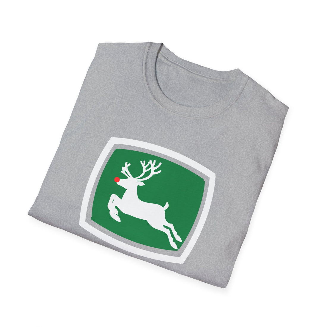 Running Green Reindeer Unisex Softstyle T-Shirt