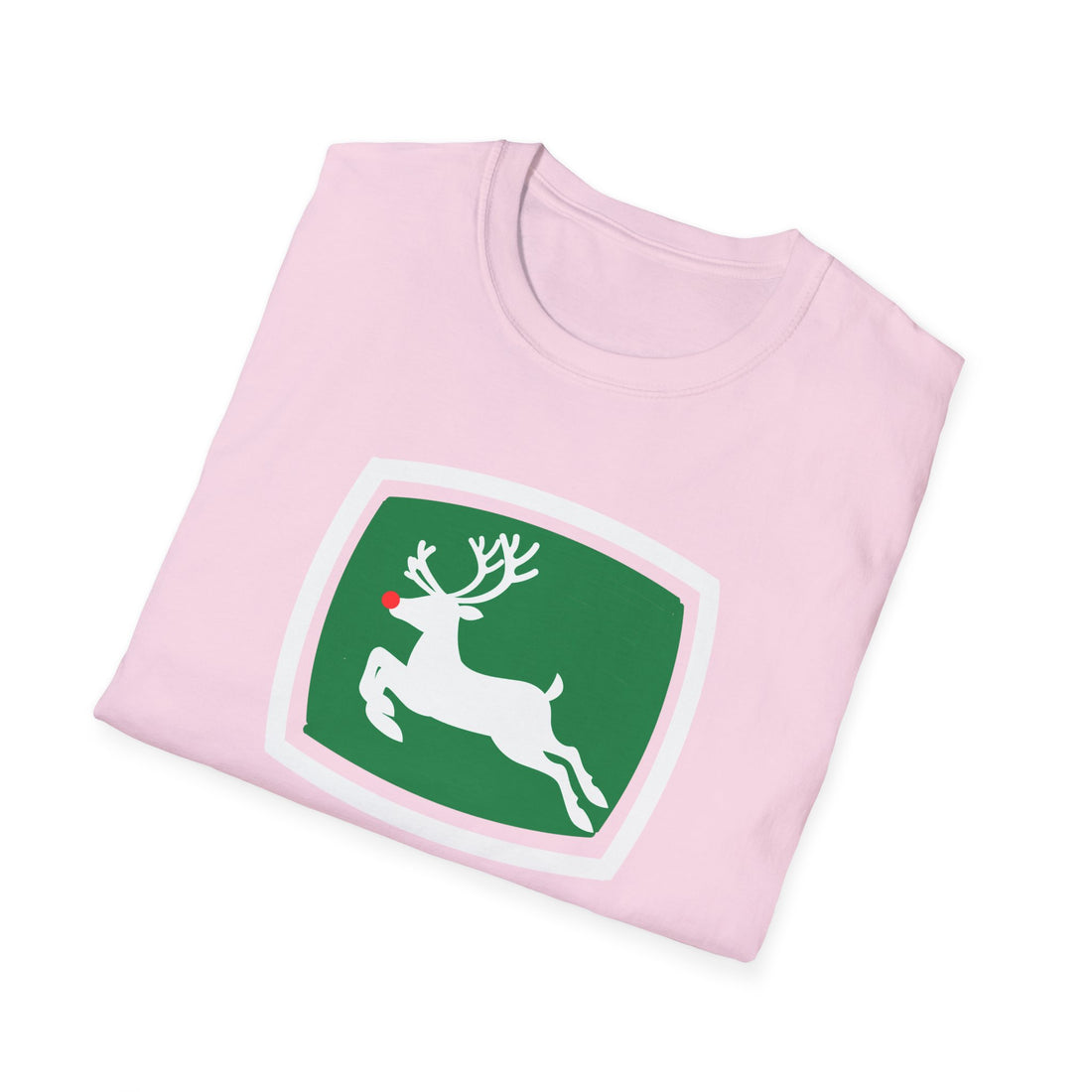 Running Green Reindeer Unisex Softstyle T-Shirt