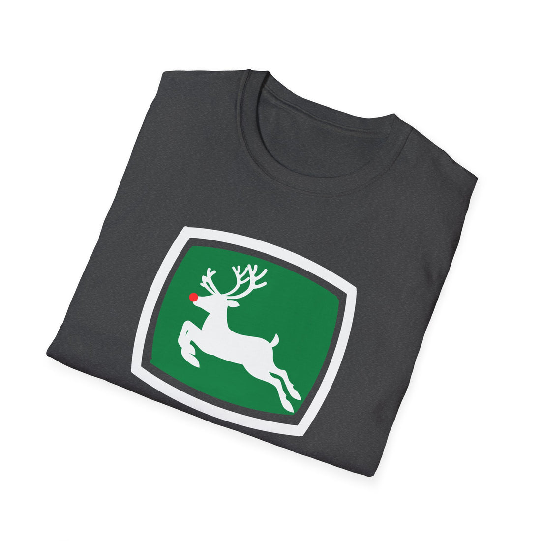 Running Green Reindeer Unisex Softstyle T-Shirt