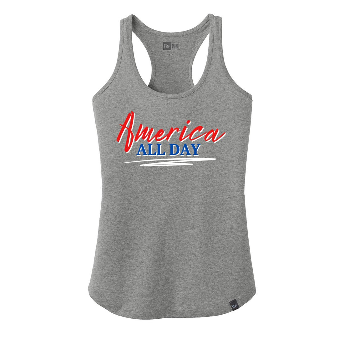 America All Day New Era Ladies Heritage Blend Racerback Tank. LNEA105 - Tank Tops - Positively Sassy - America All Day New Era Ladies Heritage Blend Racerback Tank. LNEA105