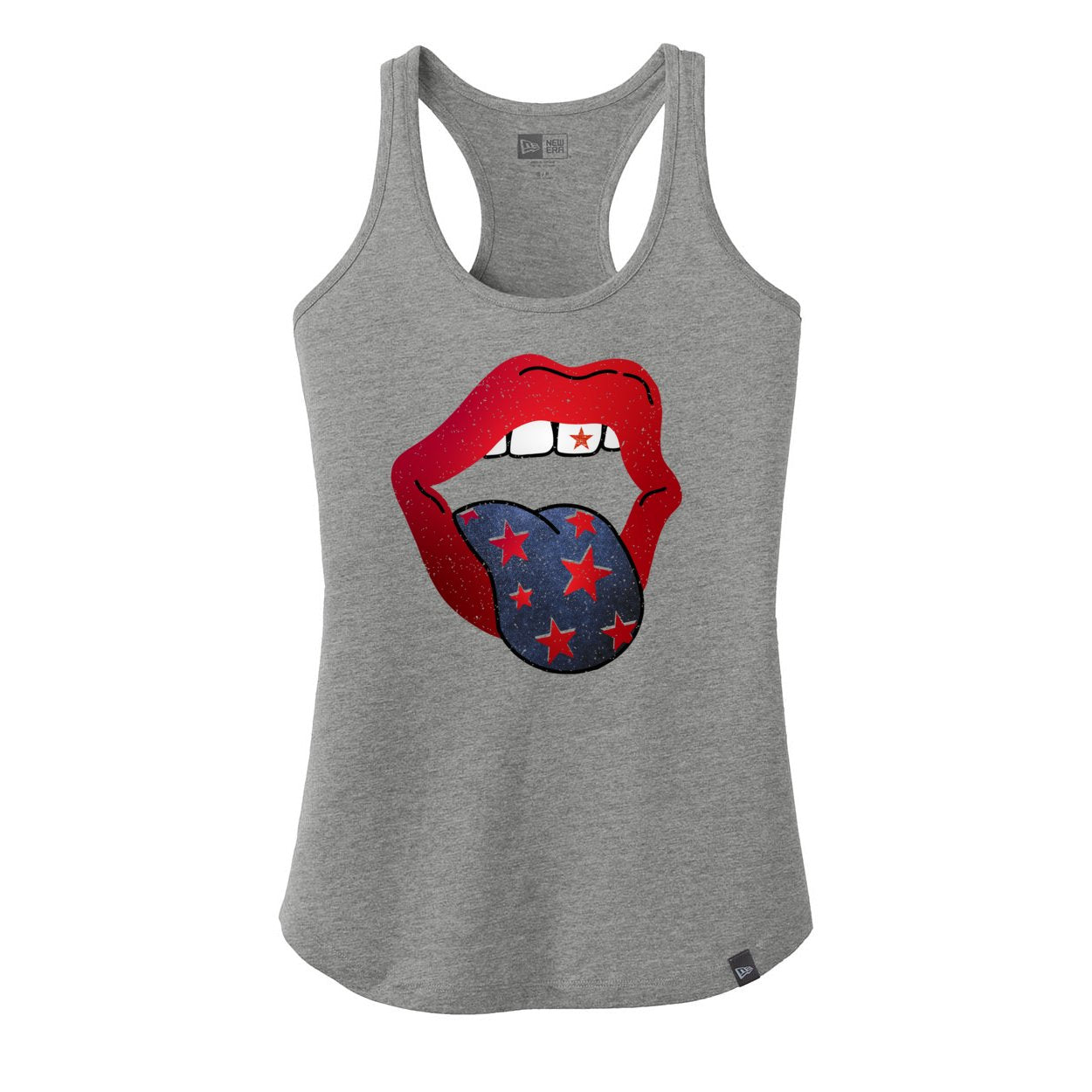 America Lips New Era Ladies Heritage Blend Racerback Tank. LNEA105 - Tank Tops - Positively Sassy - America Lips New Era Ladies Heritage Blend Racerback Tank. LNEA105