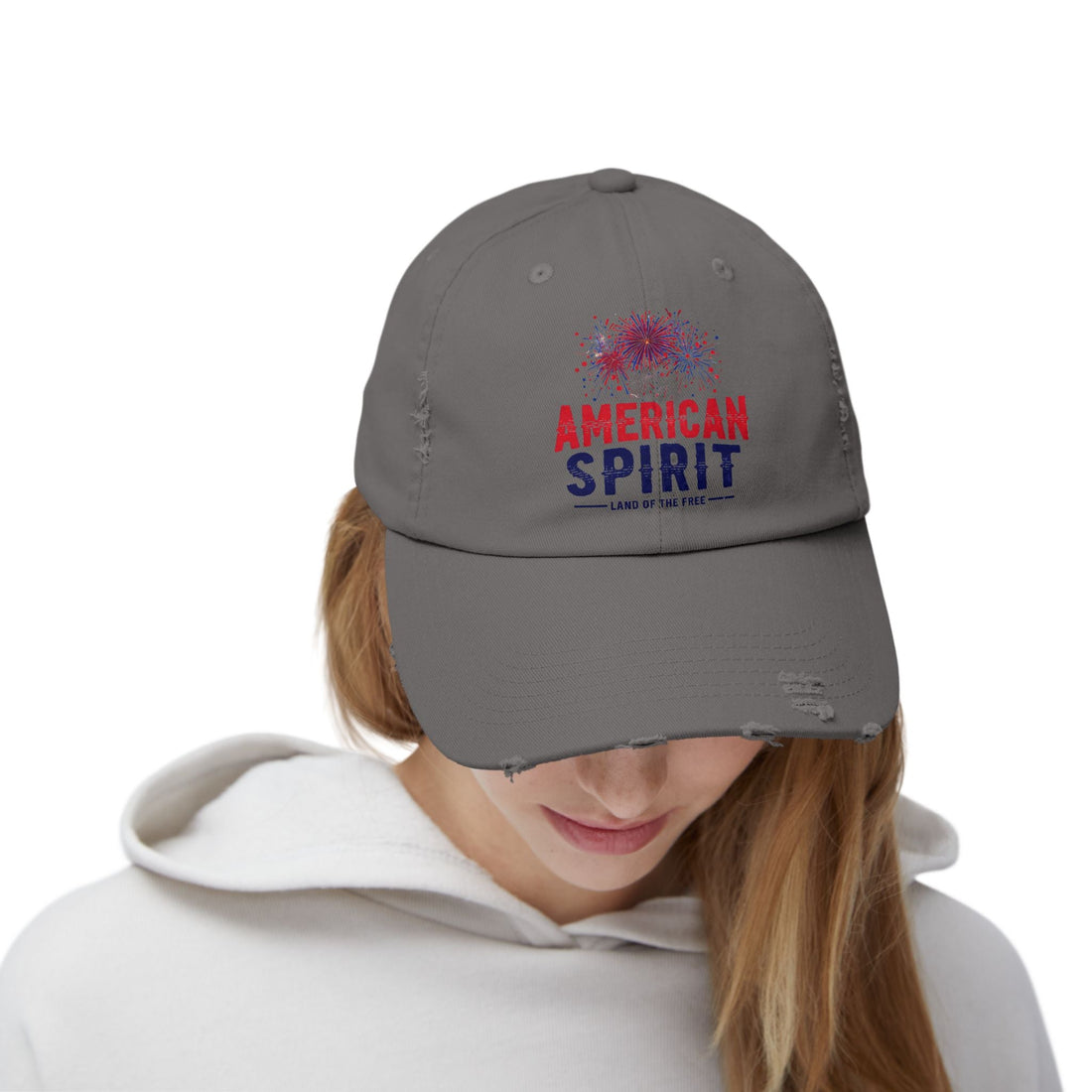 American Spirit Distressed Cap, Unisex Vintage Hat, Patriotic Cap, Fourth of July Gift, Casual Style Accessories - Hats - Positively Sassy - American Spirit Distressed Cap, Unisex Vintage Hat, Patriotic Cap, Fourth of July Gift, Casual Style Accessories