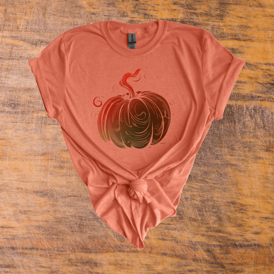 Autumn Pumpkin Graphic Tee | Fall Fashion, Halloween Shirt, Cozy Gift, Unisex T-Shirt, Pumpkin Lover Apparel - T-Shirt - Positively Sassy - Autumn Pumpkin Graphic Tee | Fall Fashion, Halloween Shirt, Cozy Gift, Unisex T-Shirt, Pumpkin Lover Apparel