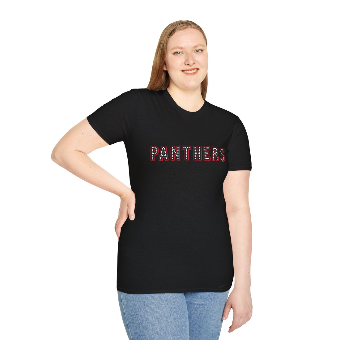 Black Panthers Unisex Softstyle T-Shirt - Perfect for Game Day, Sports Fans, and Pet Lovers - T-Shirt - Positively Sassy - Black Panthers Unisex Softstyle T-Shirt - Perfect for Game Day, Sports Fans, and Pet Lovers