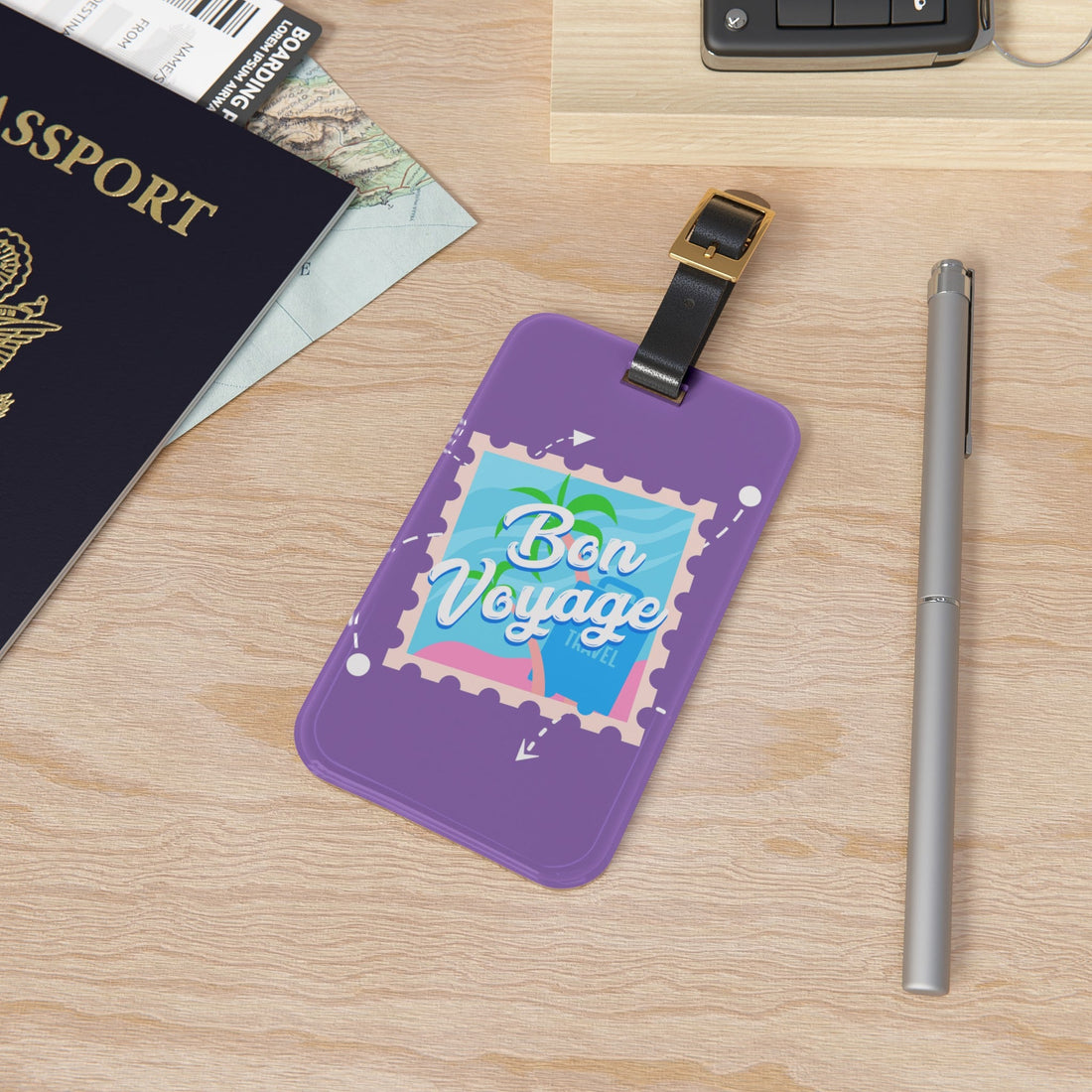 Bon Voyage Luggage Tag - Accessories - Positively Sassy - Bon Voyage Luggage Tag