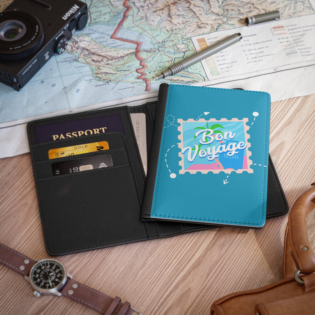 Bon Voyage Passport Cover - Accessories - Positively Sassy - Bon Voyage Passport Cover