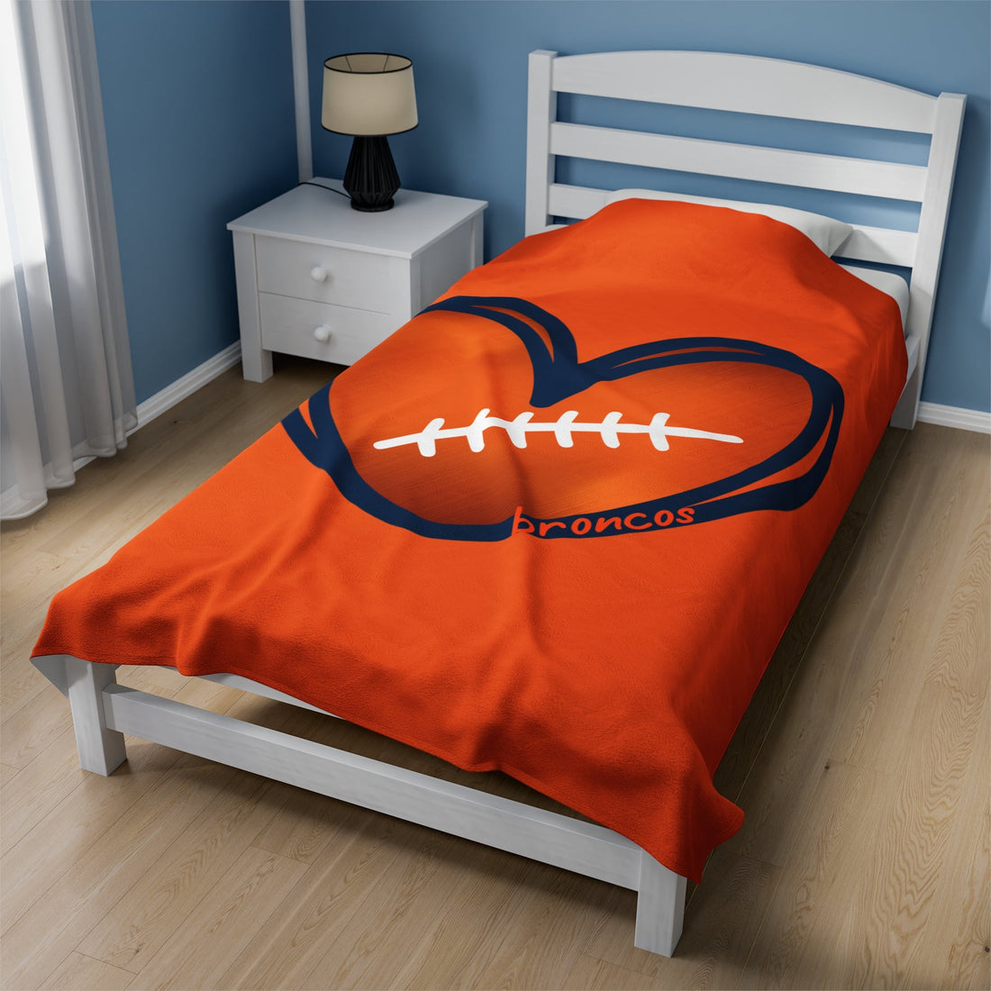 Bronco LOVE Velveteen Plush Blanket - All Over Prints - Positively Sassy - Bronco LOVE Velveteen Plush Blanket