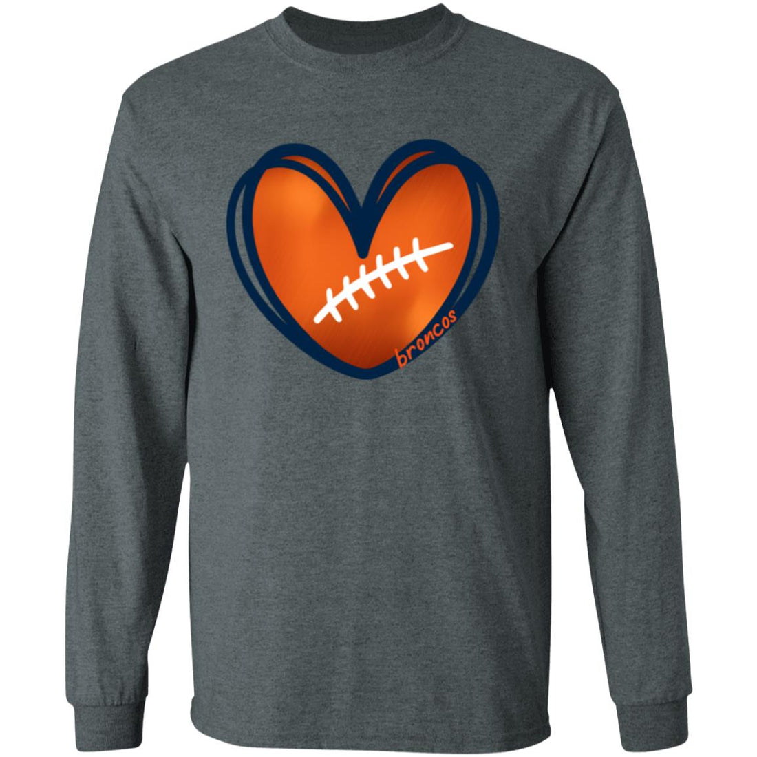 Broncos LOVE LS Gildan Tee - T - Shirts - Positively Sassy - Broncos LOVE LS Gildan Tee