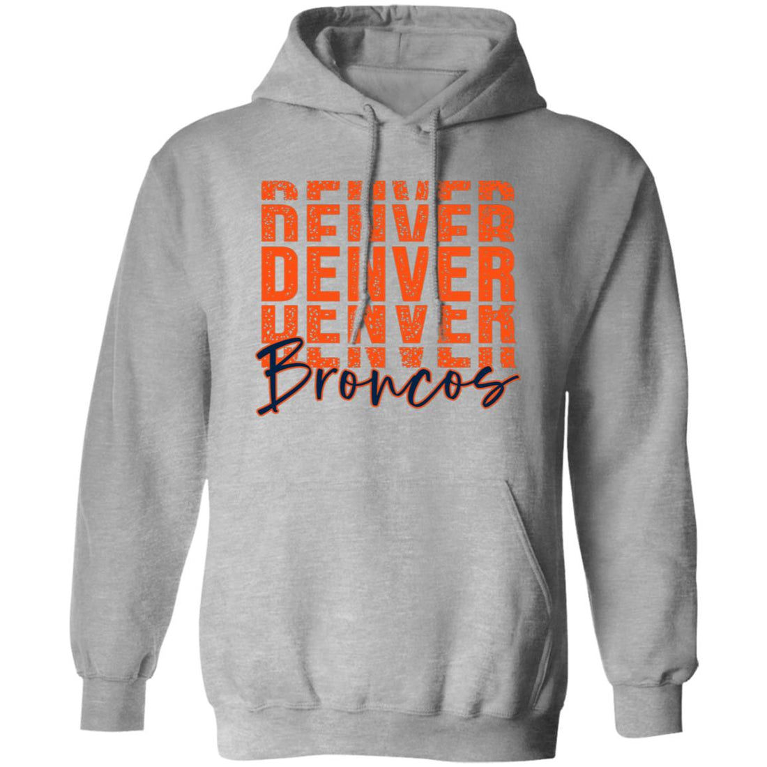 Broncos Repeat Gildan Hoodie - Sweatshirts - Positively Sassy - Broncos Repeat Gildan Hoodie