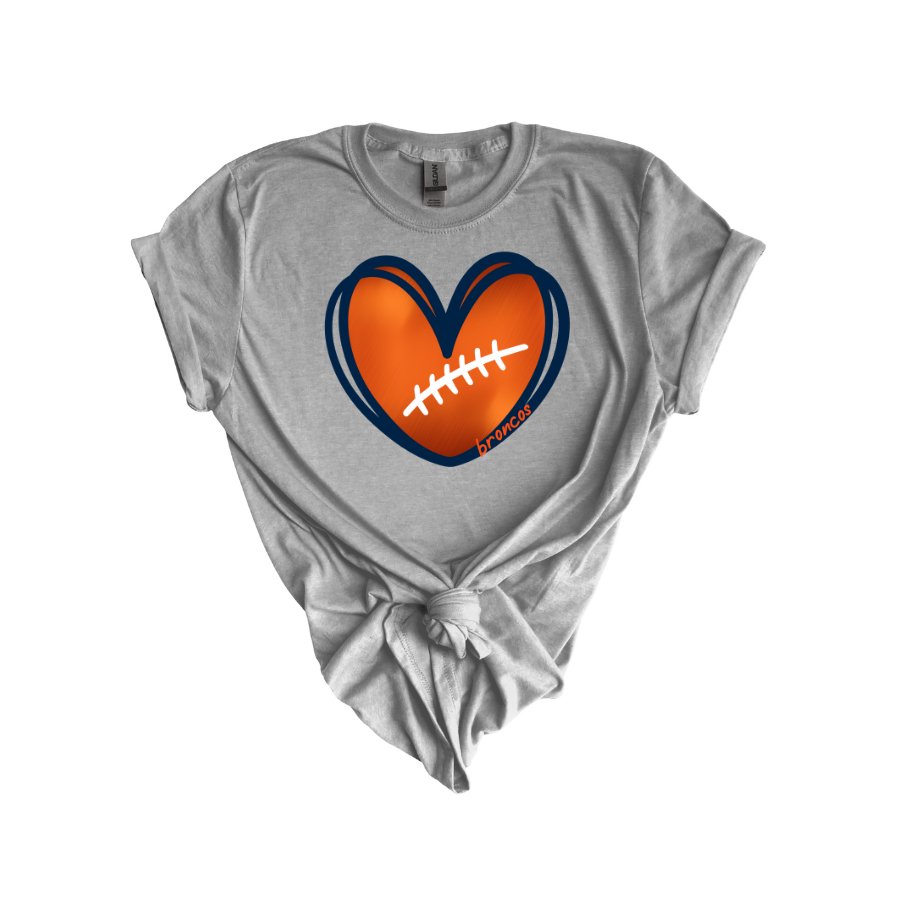 Broncos Stitches Bella 3001 - T - Shirts - Positively Sassy - Broncos Stitches Bella 3001