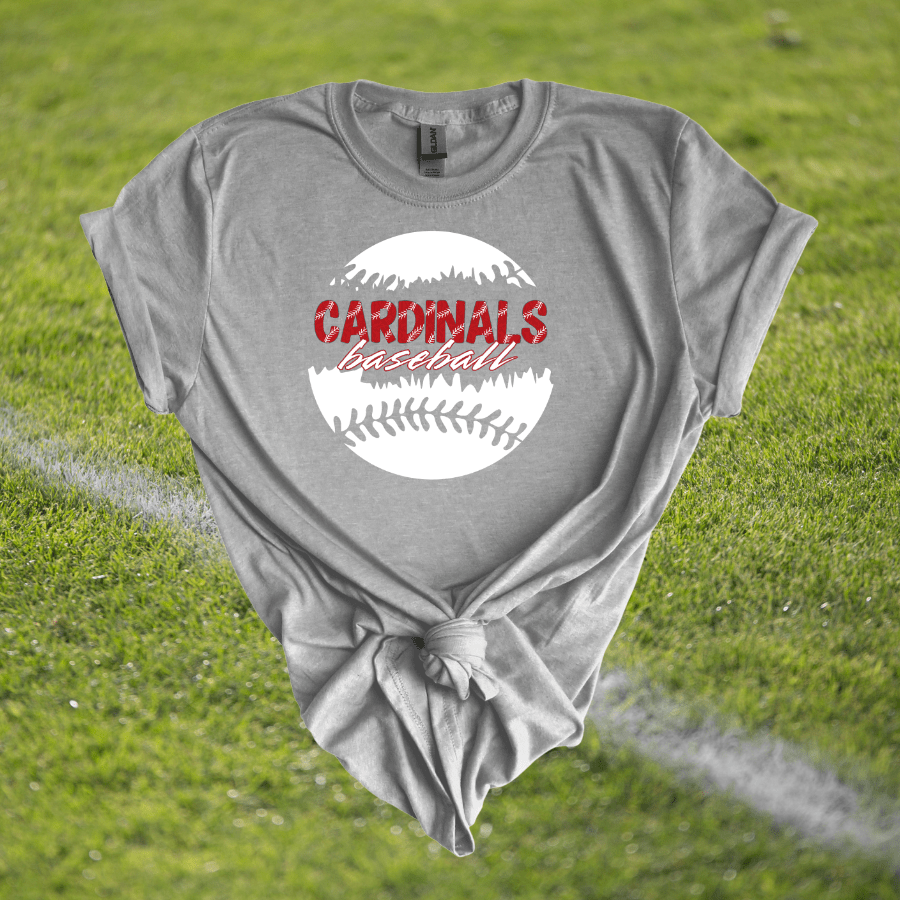 Cardinals Baseball Split T-Shirt - T-Shirts - Positively Sassy - Cardinals Baseball Split T-Shirt