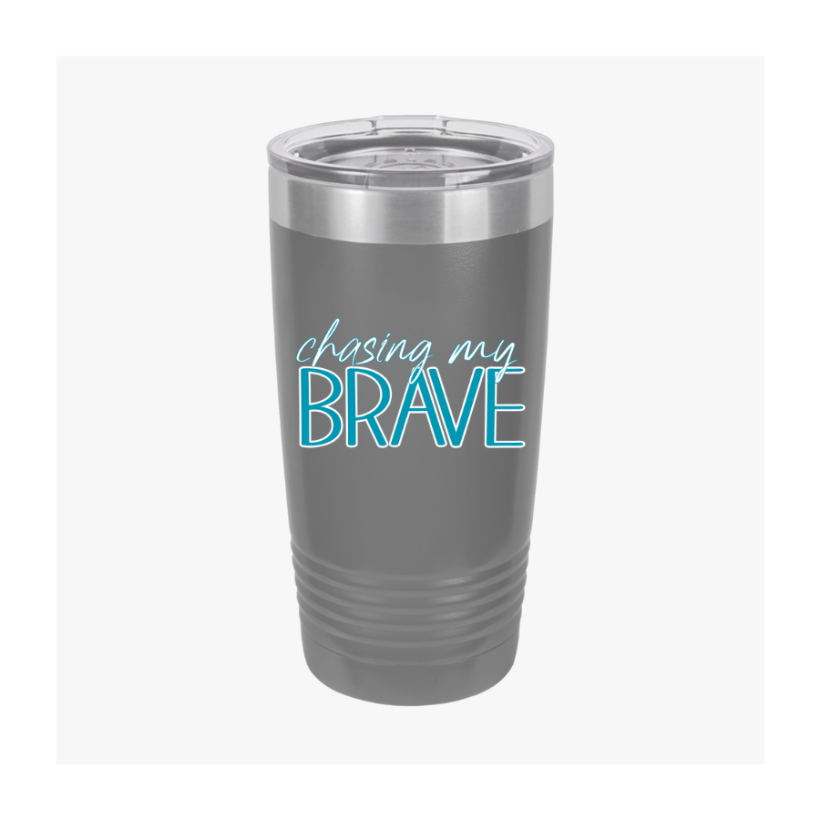 Chasing My Brave Insulated Tumbler, Motivational Drinkware, 20oz Travel Mug, Gift for Brave Souls, Encouragement Beverage Cup - Mug - Positively Sassy - Chasing My Brave Insulated Tumbler, Motivational Drinkware, 20oz Travel Mug, Gift for Brave Souls, Encouragement Beverage Cup