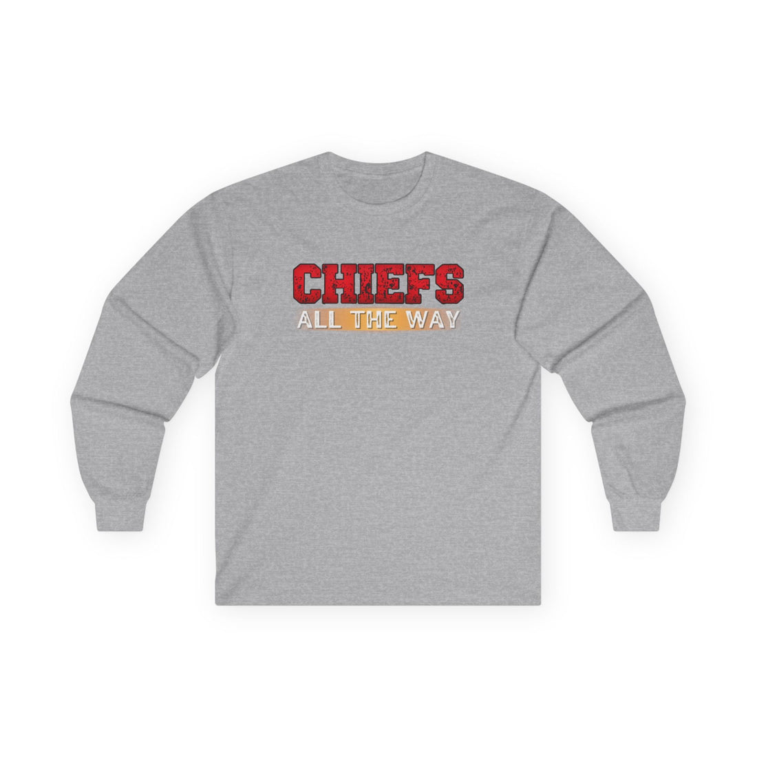 Chiefs All The Way Ultra Cotton Long Sleeve Tee - Long - sleeve - Positively Sassy - Chiefs All The Way Ultra Cotton Long Sleeve Tee