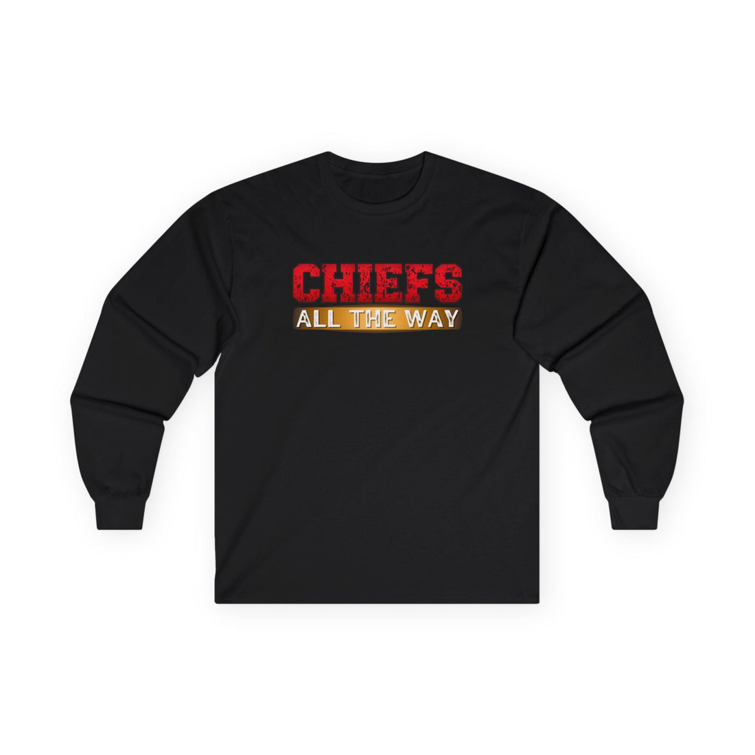 Chiefs All The Way Ultra Cotton Long Sleeve Tee - Long - sleeve - Positively Sassy - Chiefs All The Way Ultra Cotton Long Sleeve Tee