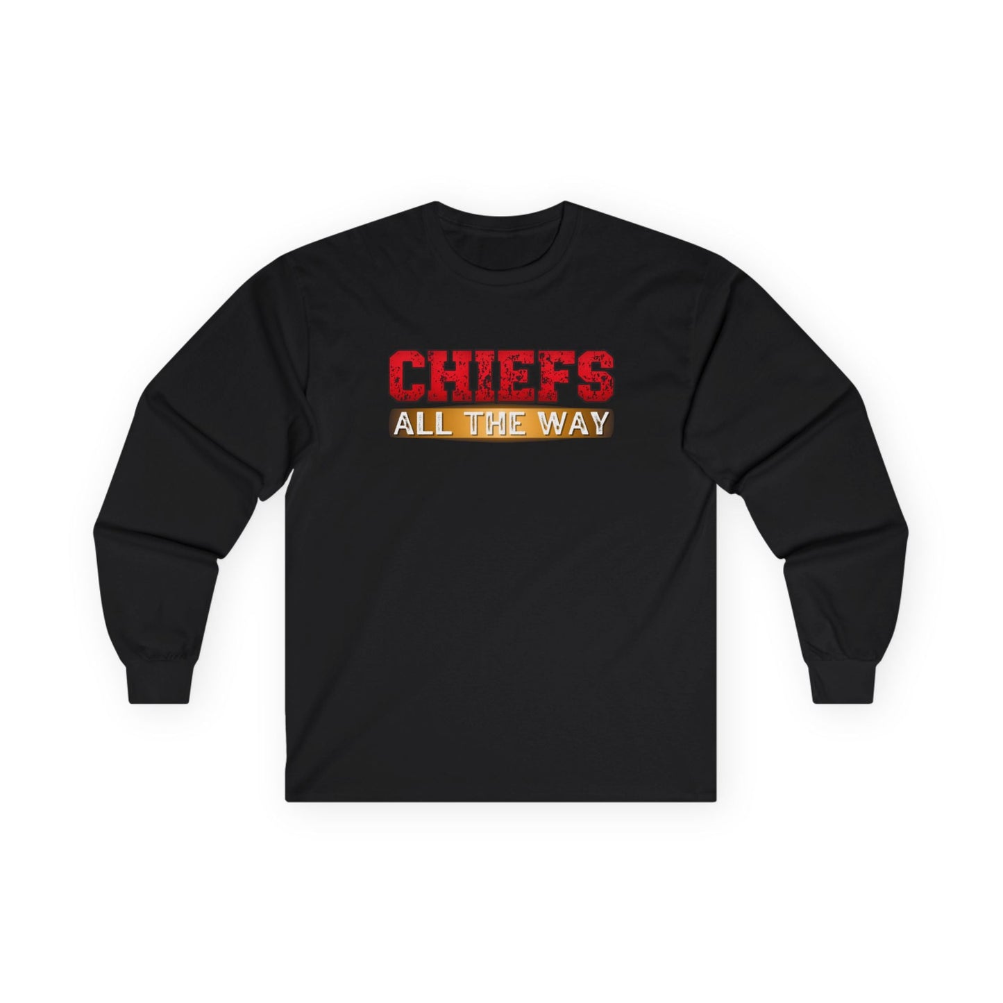 Chiefs All The Way Ultra Cotton Long Sleeve Tee - Long - sleeve - Positively Sassy - Chiefs All The Way Ultra Cotton Long Sleeve Tee