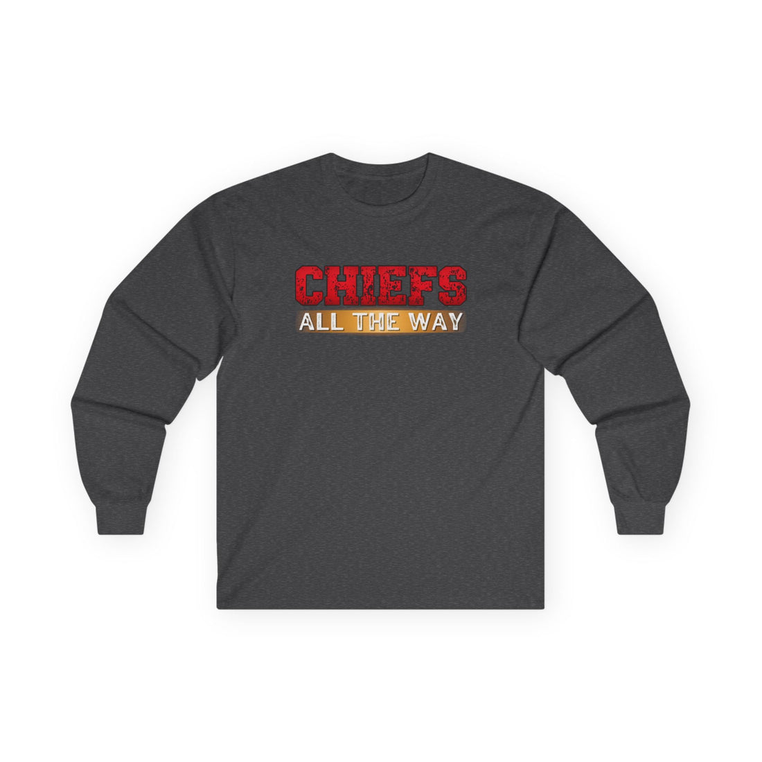 Chiefs All The Way Ultra Cotton Long Sleeve Tee - Long - sleeve - Positively Sassy - Chiefs All The Way Ultra Cotton Long Sleeve Tee