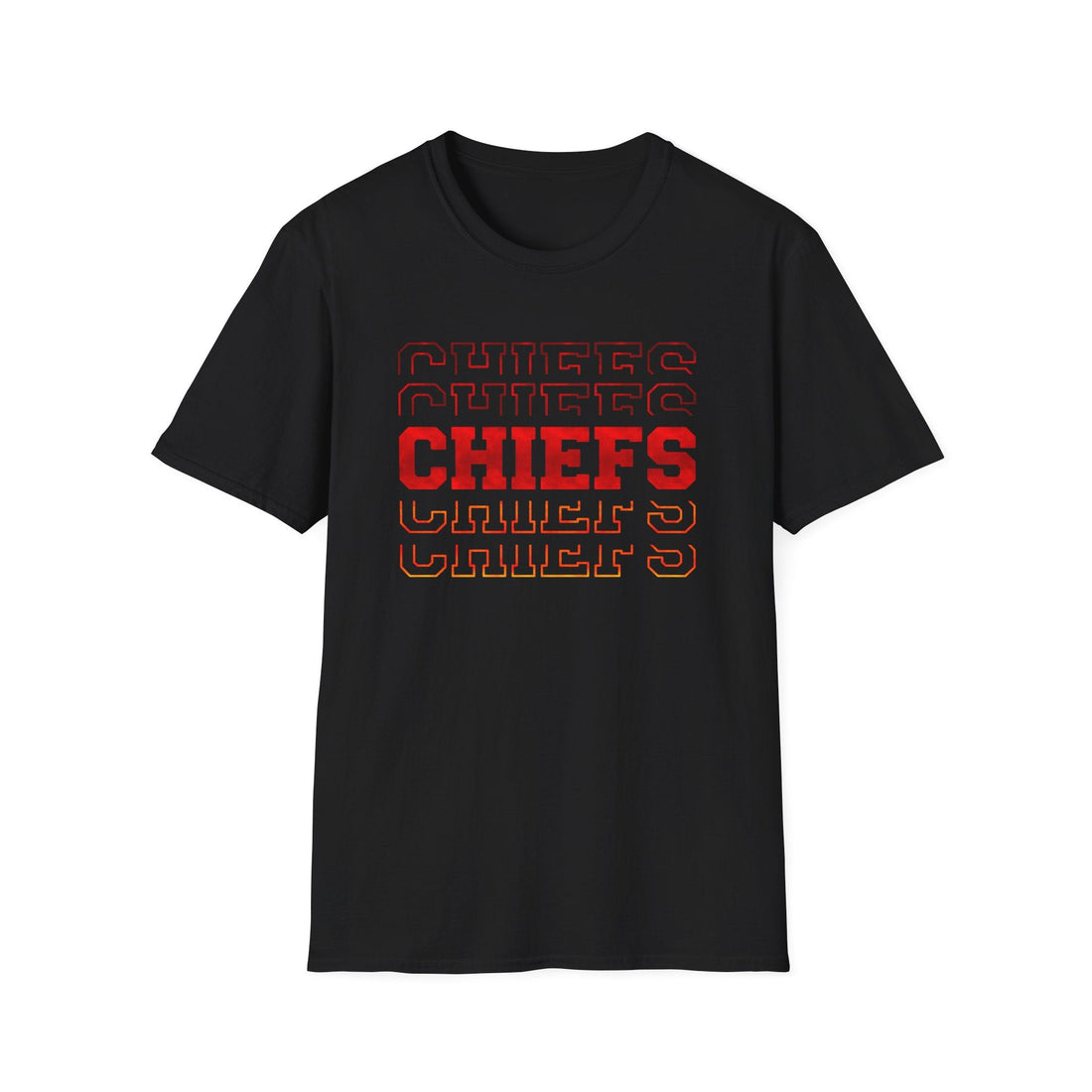 Chiefs Fade Gildan 64000 Unisex Softstyle T-Shirt - T-Shirt - Positively Sassy - Chiefs Fade Gildan 64000 Unisex Softstyle T-Shirt