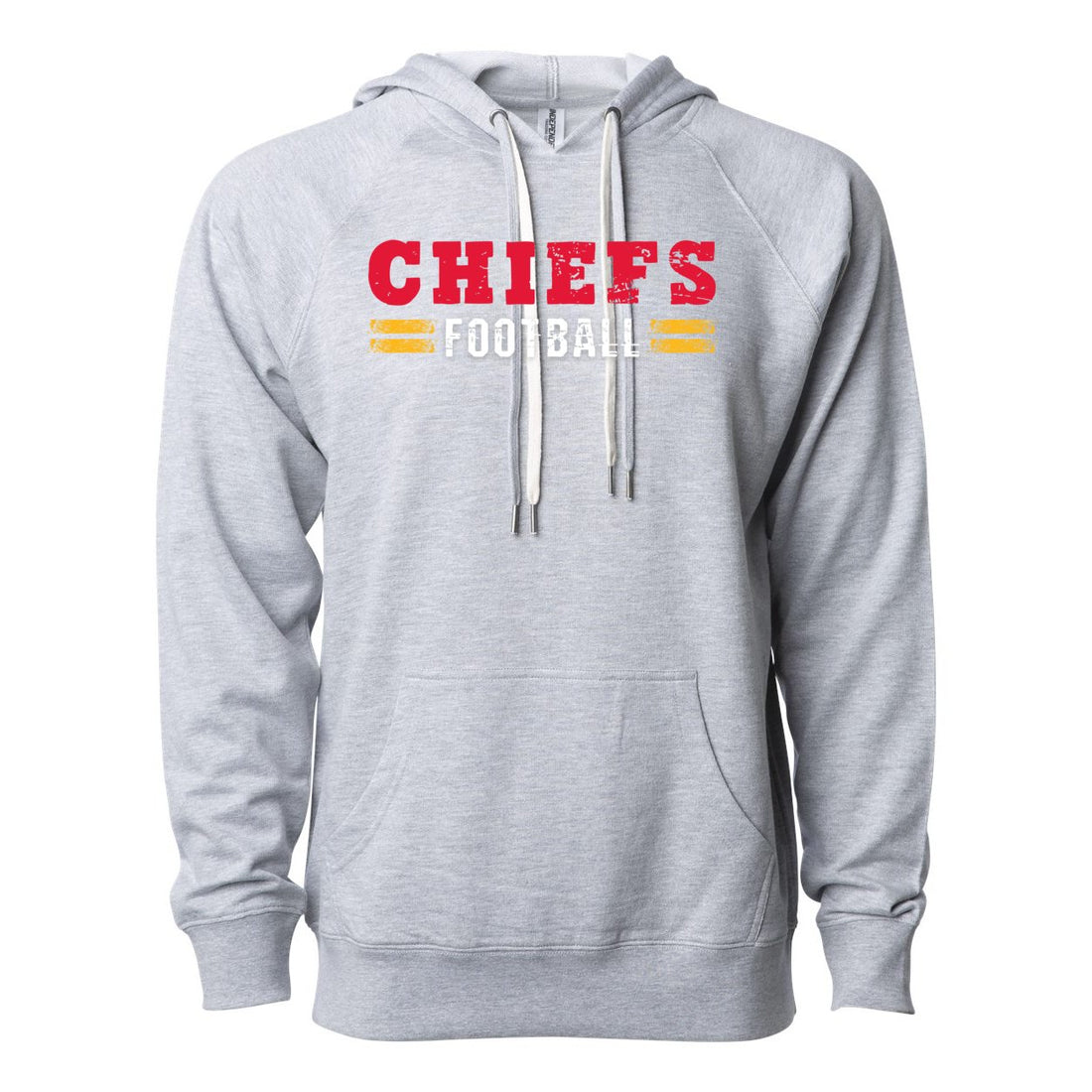 Chiefs Football Lightweight Loopback Terry Hooded Sweatshirt - Sweaters/Hoodies - Positively Sassy - Chiefs Football Lightweight Loopback Terry Hooded Sweatshirt