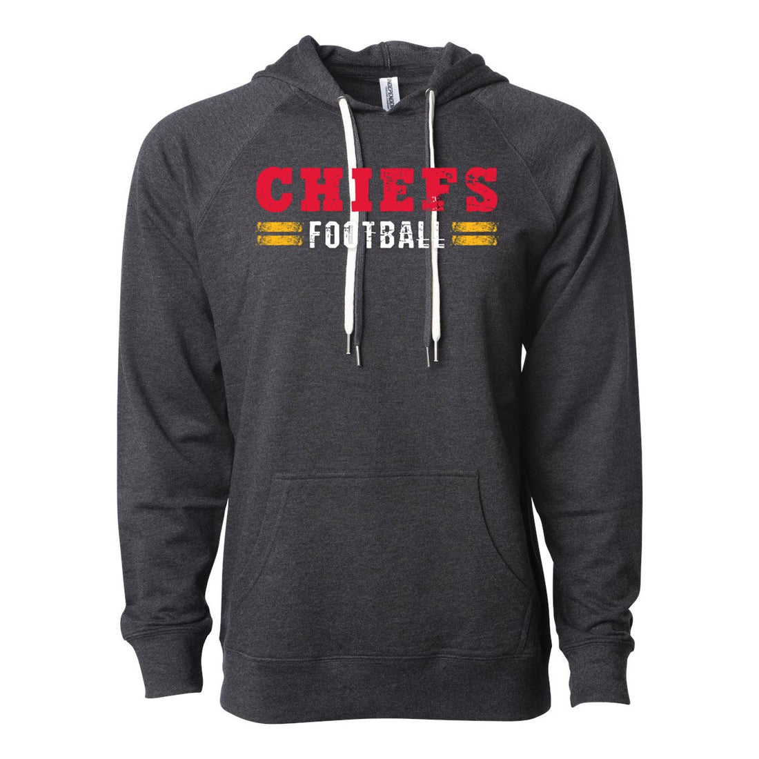 Chiefs Football Lightweight Loopback Terry Hooded Sweatshirt - Sweaters/Hoodies - Positively Sassy - Chiefs Football Lightweight Loopback Terry Hooded Sweatshirt