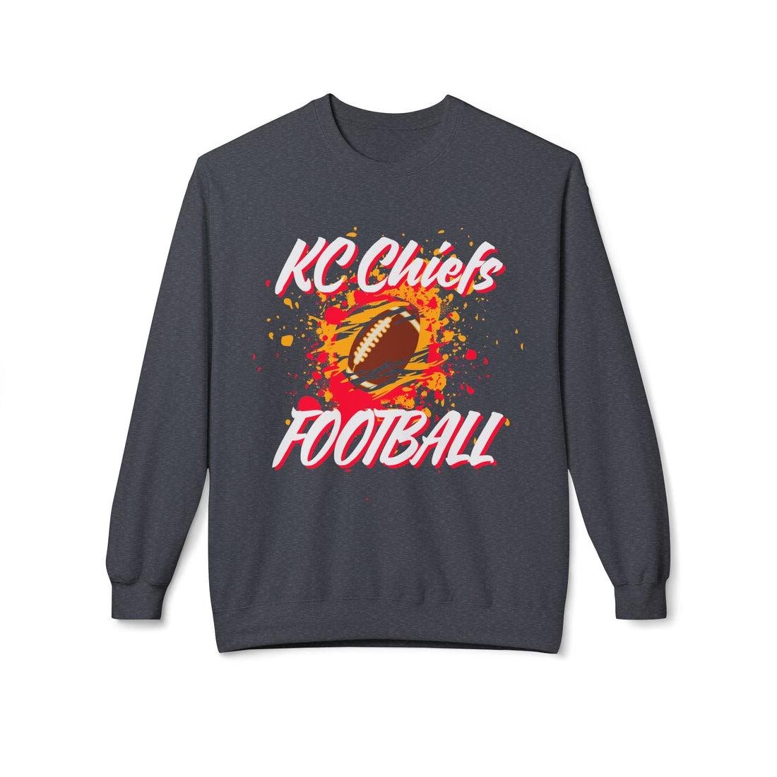 Chiefs Football Unisex Midweight Softstyle Fleece Crewneck Sweatshirt - Sweatshirt - Positively Sassy - Chiefs Football Unisex Midweight Softstyle Fleece Crewneck Sweatshirt