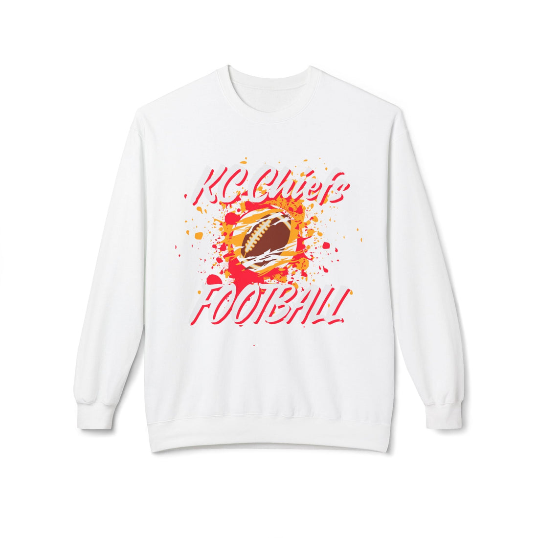 Chiefs Football Unisex Midweight Softstyle Fleece Crewneck Sweatshirt - Sweatshirt - Positively Sassy - Chiefs Football Unisex Midweight Softstyle Fleece Crewneck Sweatshirt